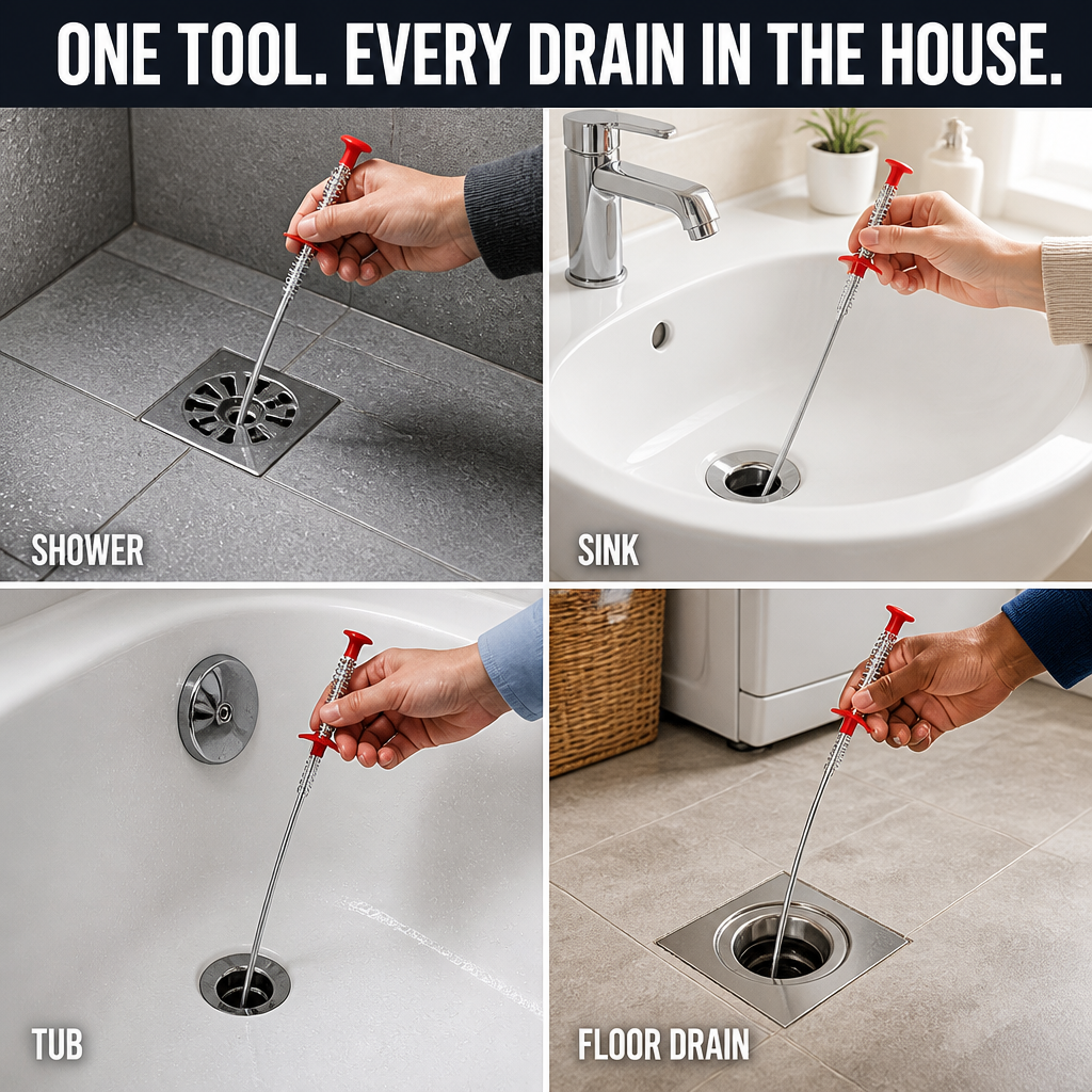 DrainMaster™ — Pull Out the Nastiest Hair Clogs Without a Plumber