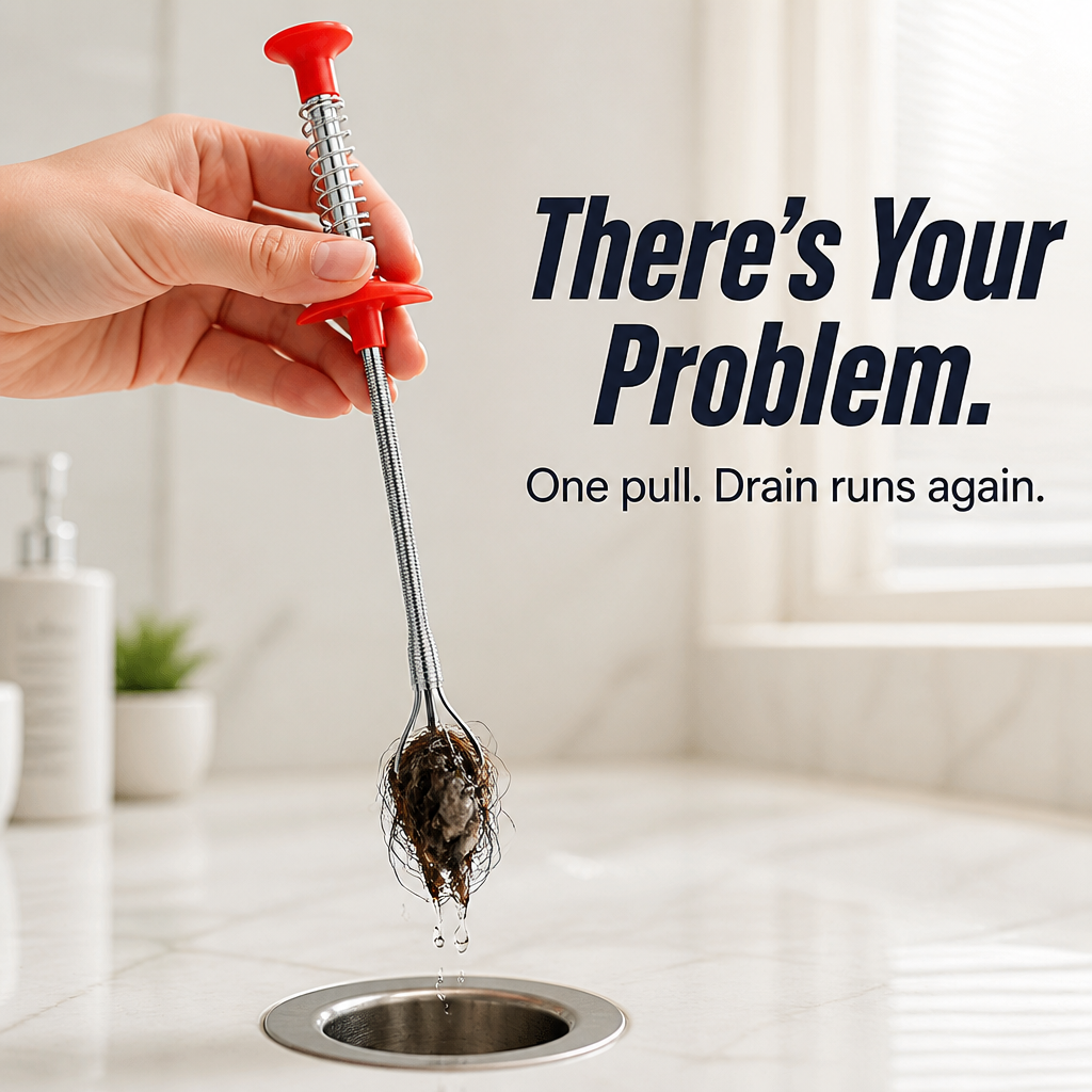 DrainMaster™ — Pull Out the Nastiest Hair Clogs Without a Plumber