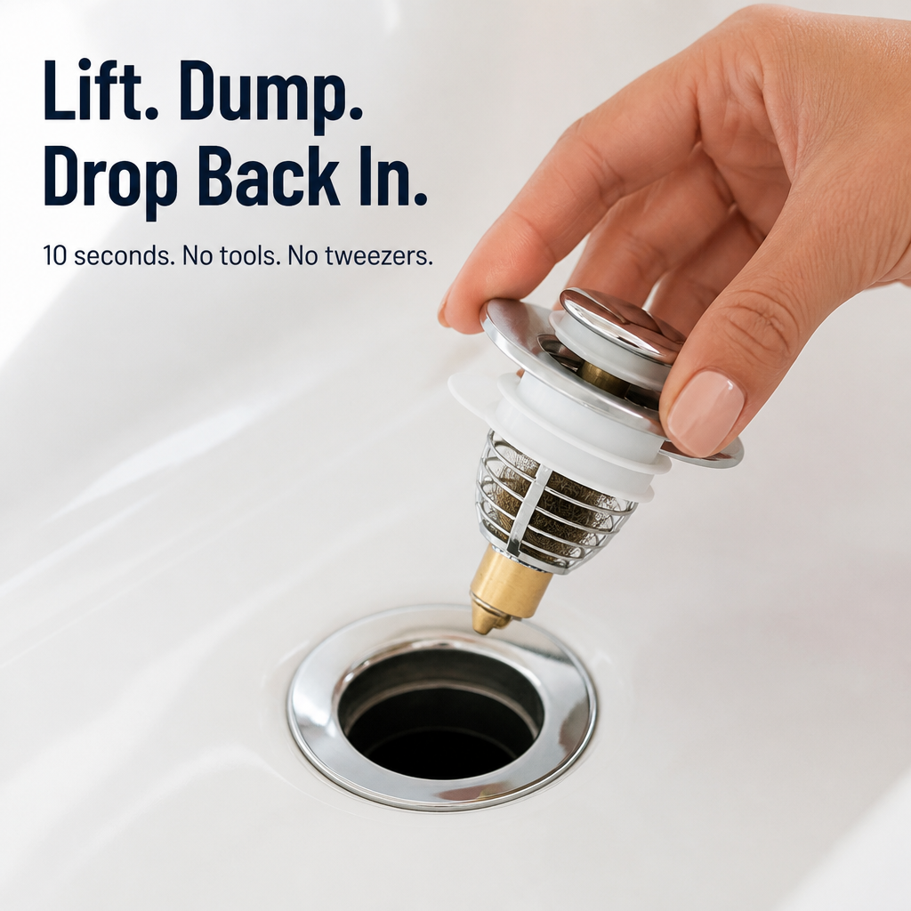 AquaSealPro™ — Trap Hair, Seal Drains, Pop Clean With One Press