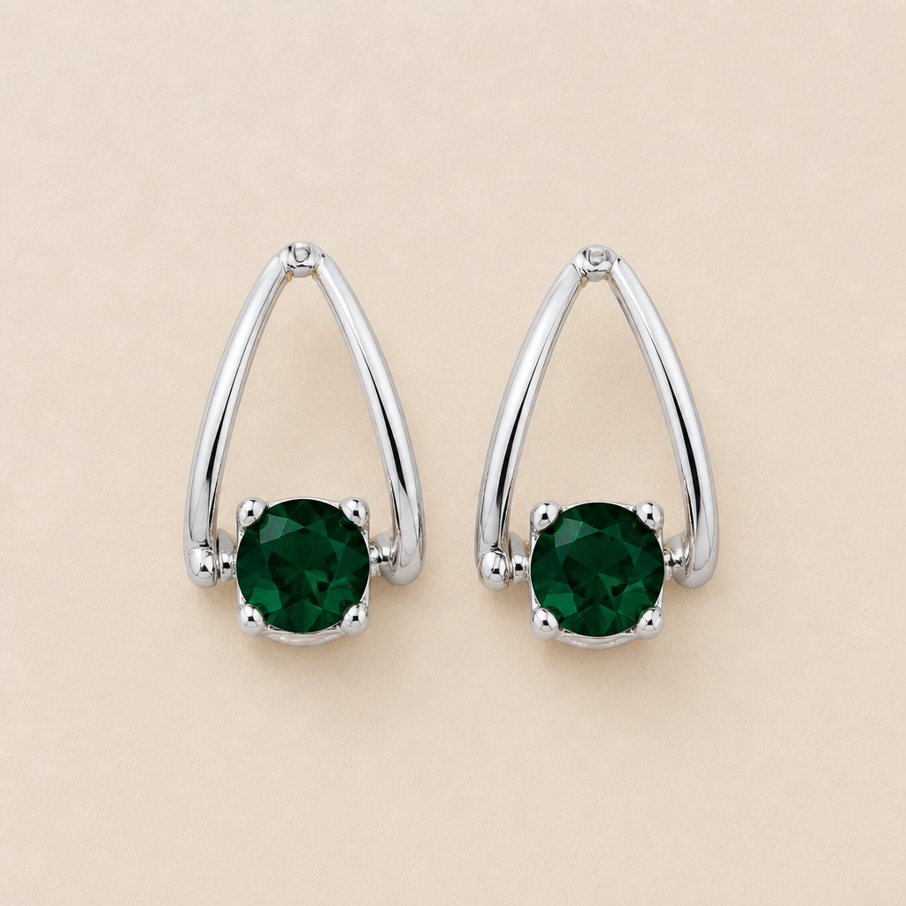 Lumelle™ – Crystal Solitaire Drop Hoop Earrings