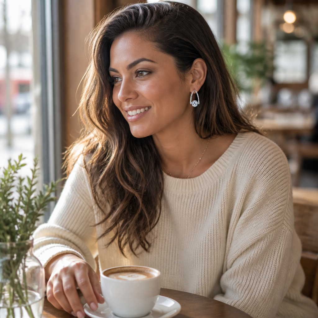 Lumelle™ – Crystal Solitaire Drop Hoop Earrings