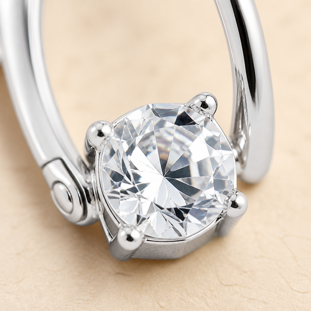 Lumelle™ – Crystal Solitaire Drop Hoop Earrings
