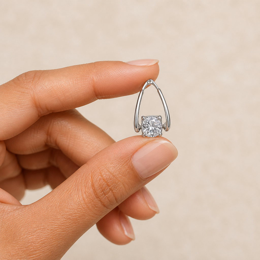 Lumelle™ – Crystal Solitaire Drop Hoop Earrings