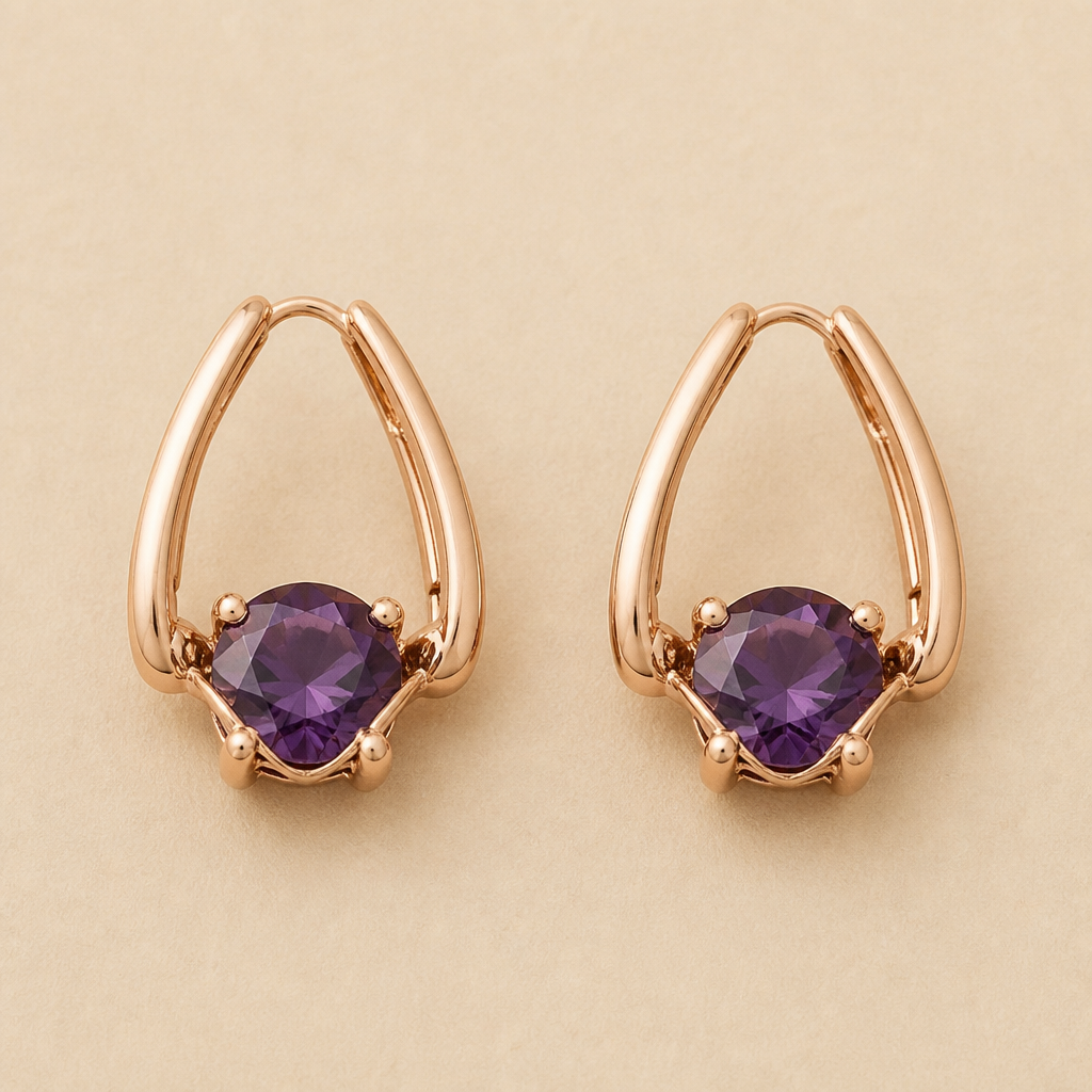 Lumelle™ – Crystal Solitaire Drop Hoop Earrings