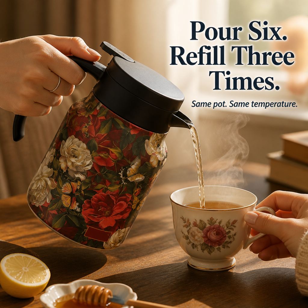 BrewAura™ — Brew, Pour & Display Tea That Stays Hot for Six Hours