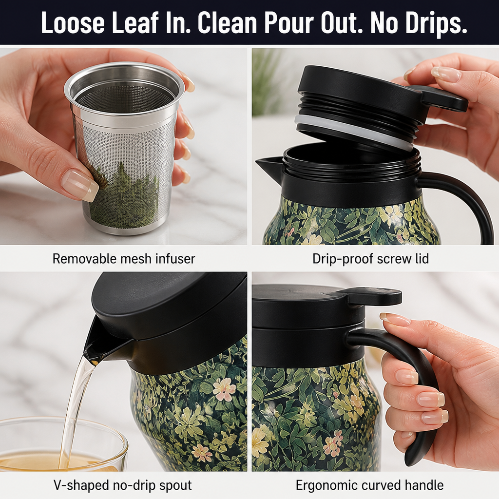 BrewAura™ — Brew, Pour & Display Tea That Stays Hot for Six Hours