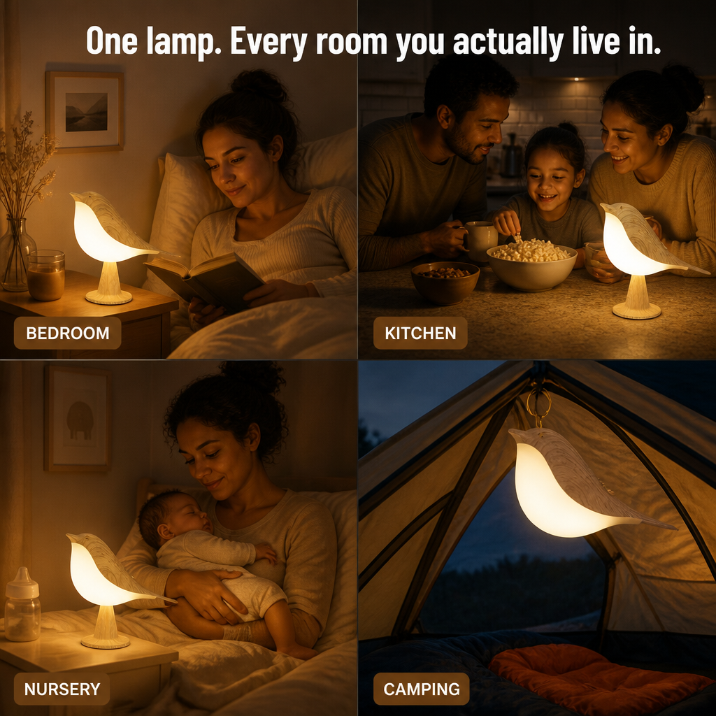LumiNest™ — Wind Down Each Night With A Soft Bird-Shaped Bedside Glow