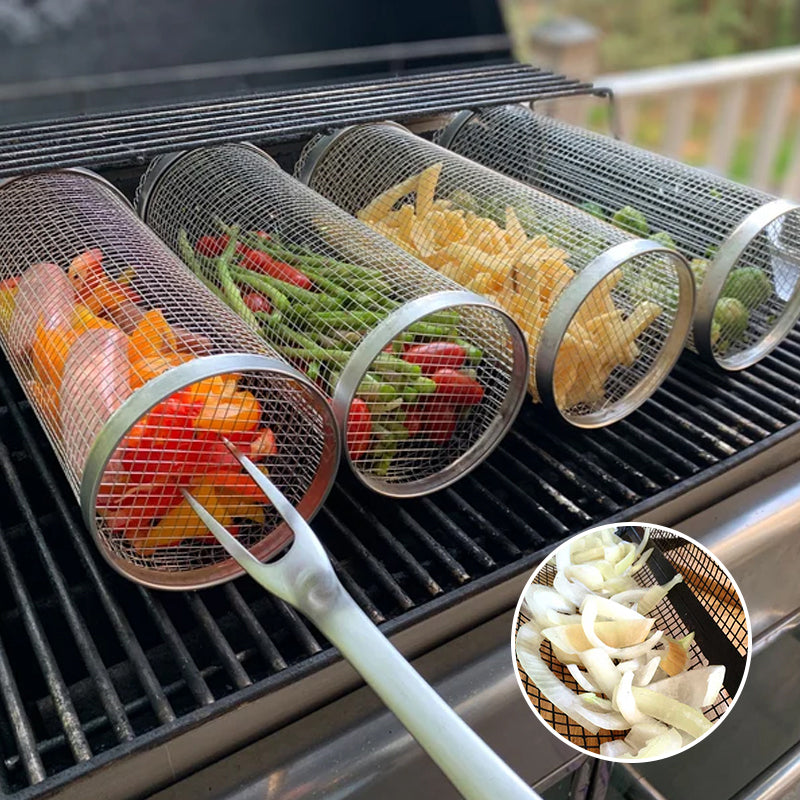 BBQ Cooking Basket | 360° Rotatable | Uniform Heat | Stainless Steel Build | GrillMaster