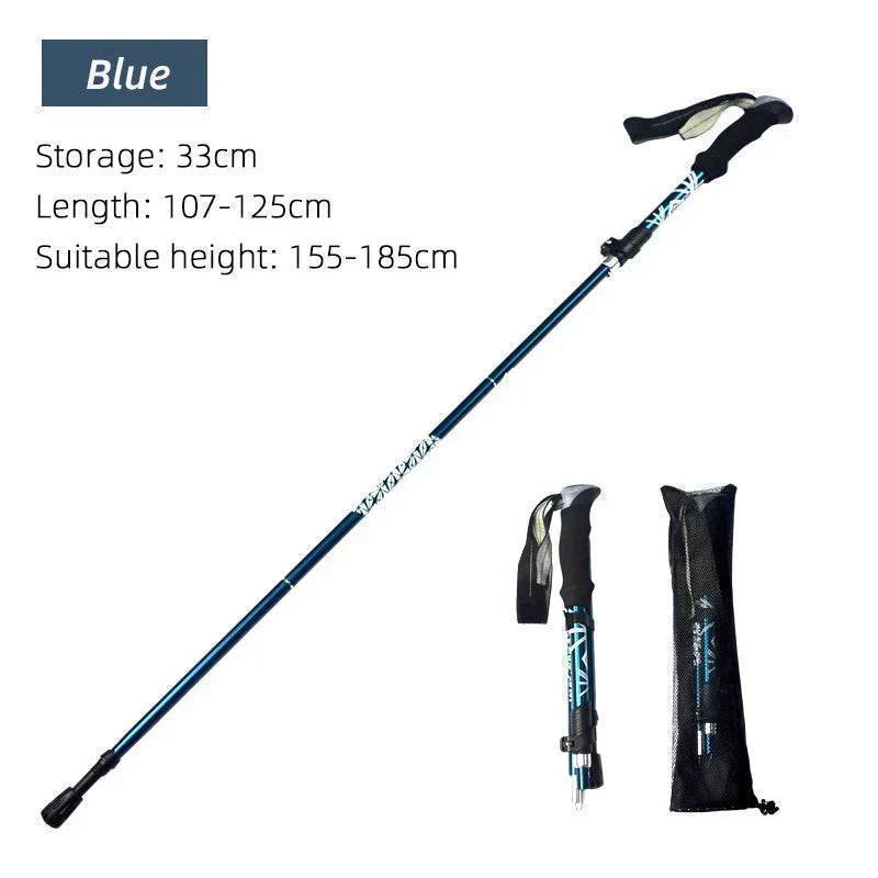 Lightweight Foldable Trekking Pole with 5 Sections for Hiking and Walking