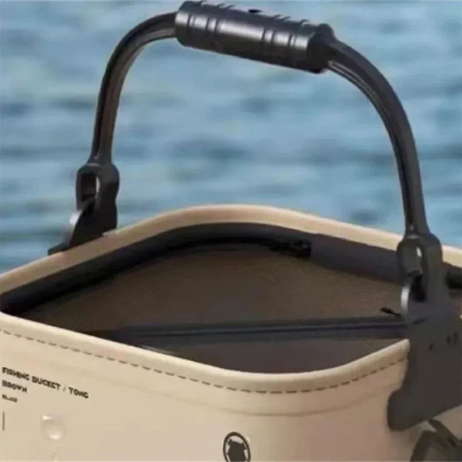 Collapsible Fishing Container with Drainage Feature