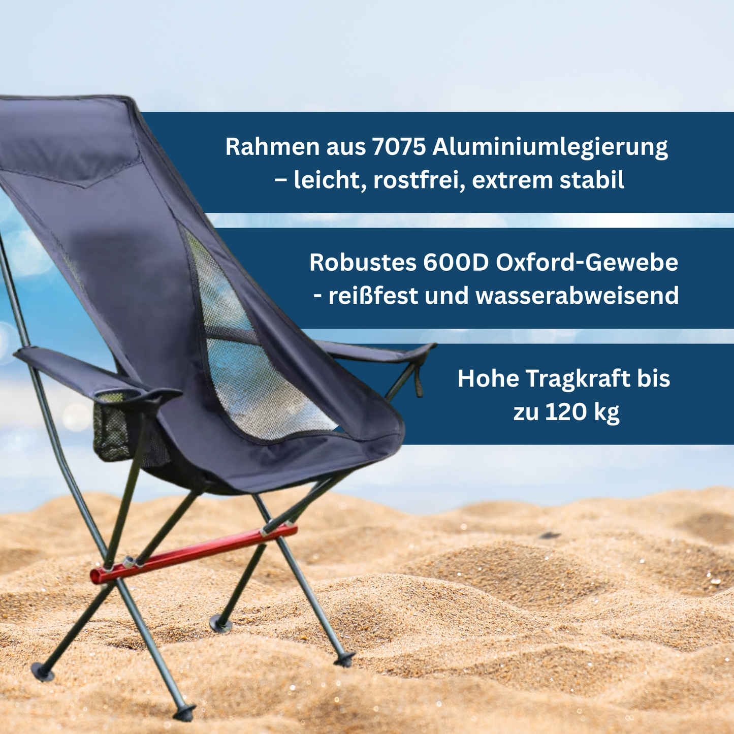 Compact Folding Chair for Camping with Storage Bag