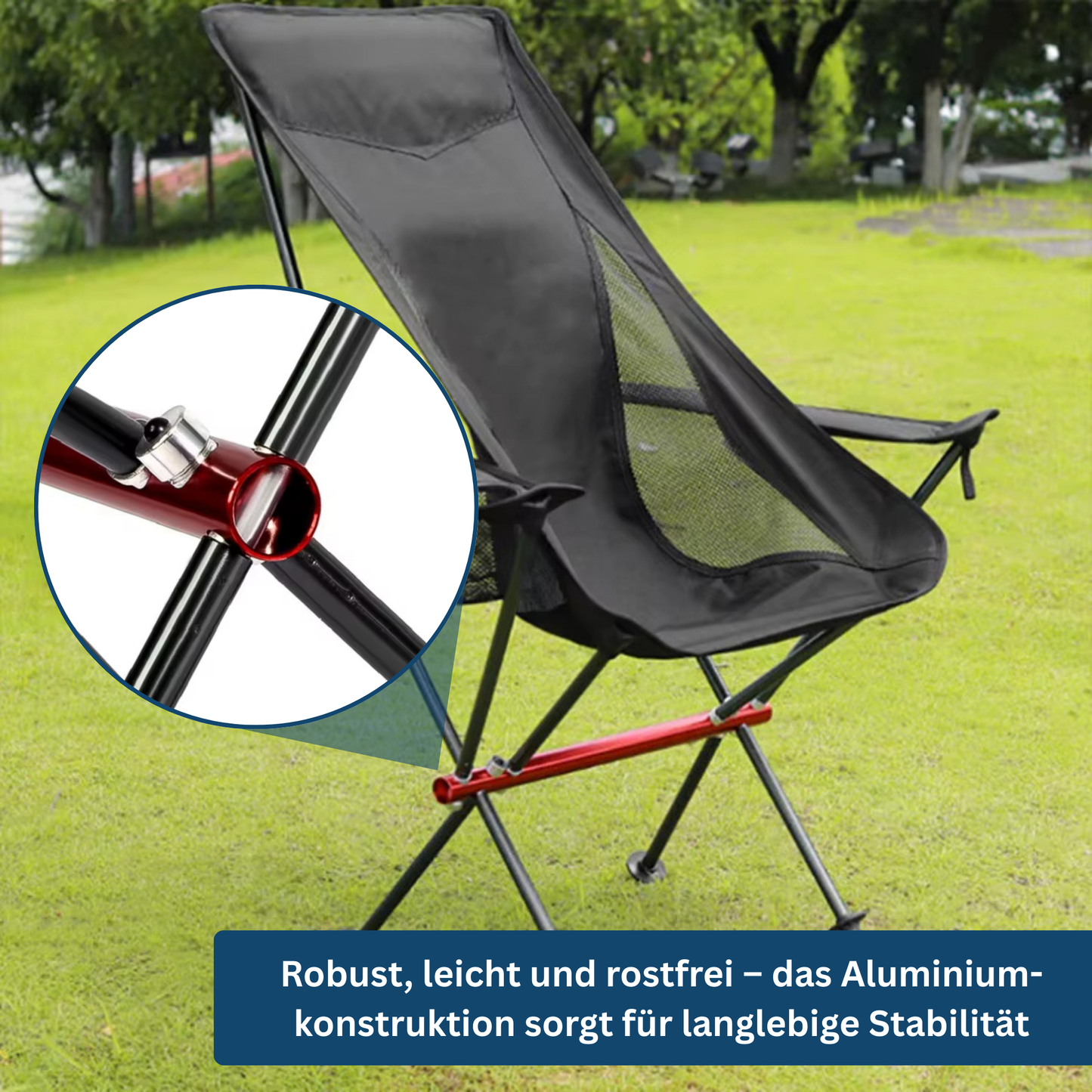 Compact Folding Chair for Camping with Storage Bag