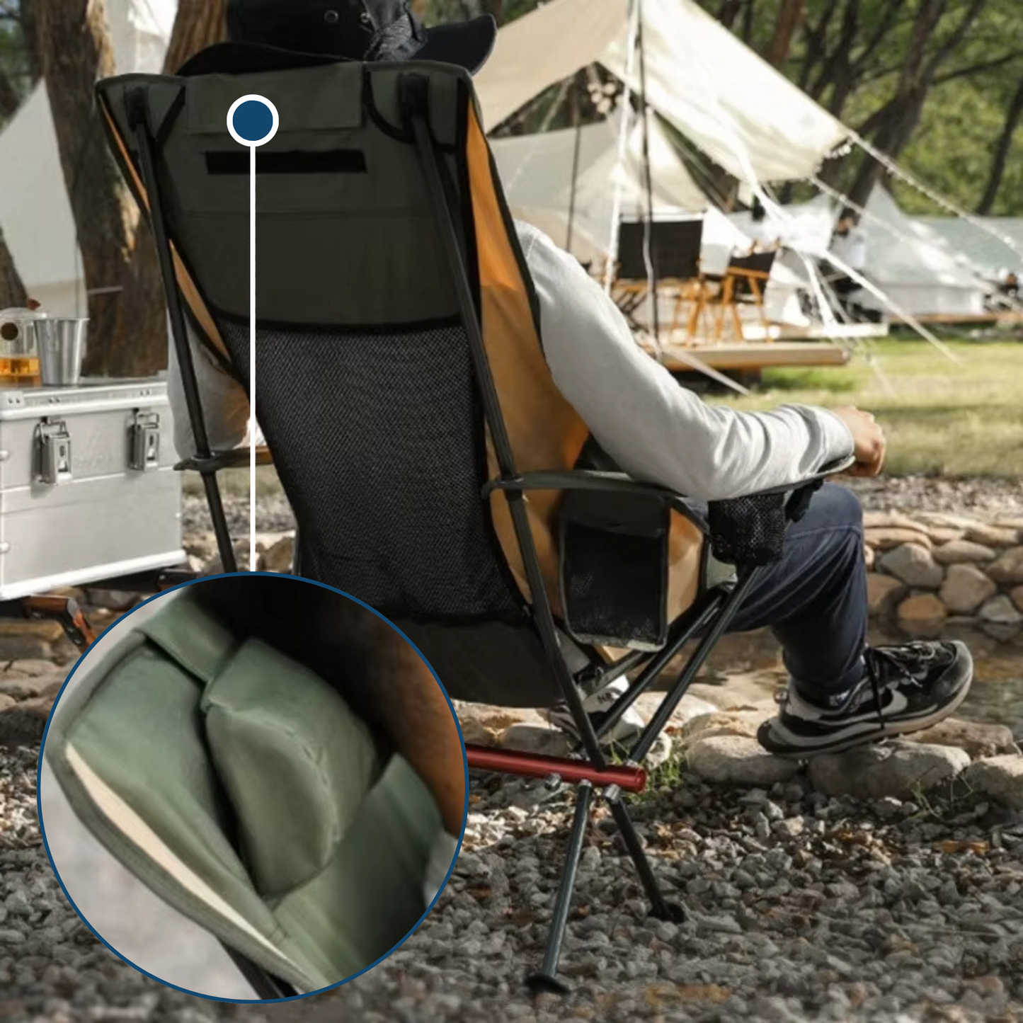 Compact Folding Chair for Camping with Storage Bag