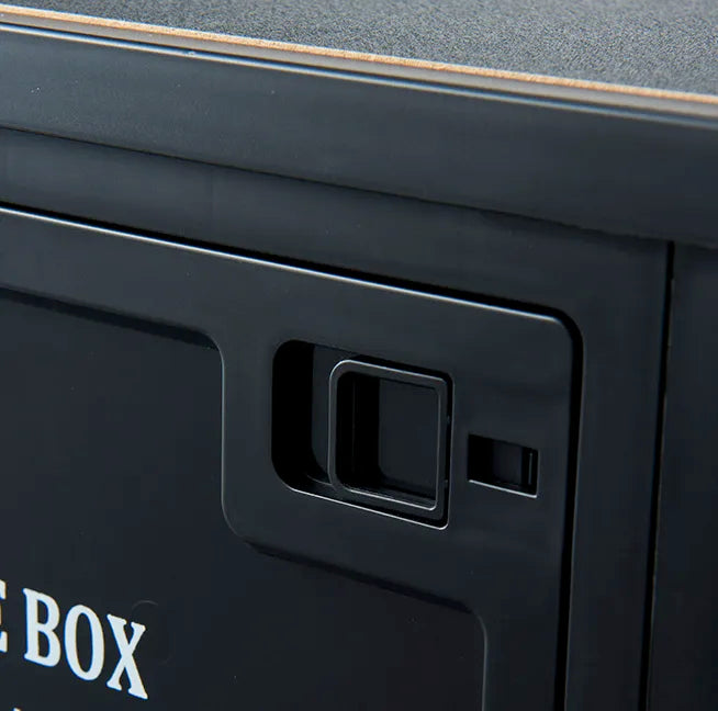 collapsible Storage Bin with Wooden Top Cover