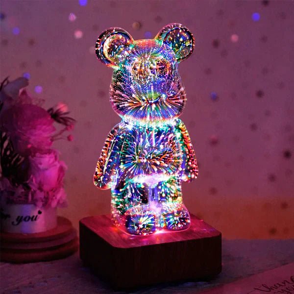 Galaxy Starlight Bear Lamp with 3D Fireworks Effect