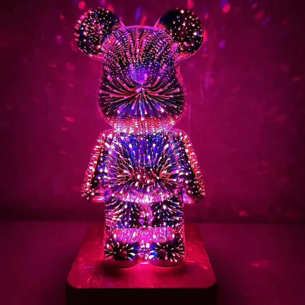 Galaxy Starlight Bear Lamp with 3D Fireworks Effect