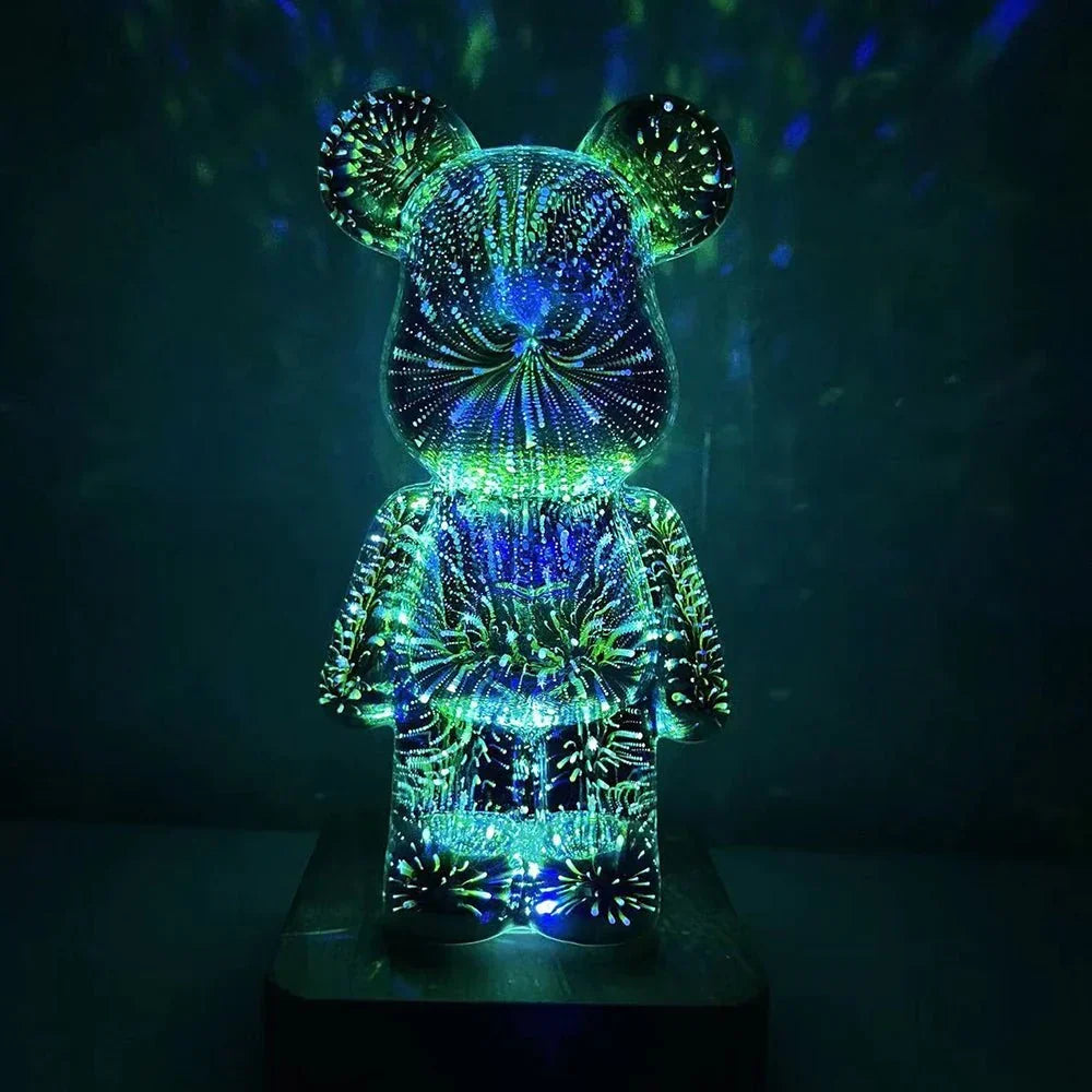 Galaxy Starlight Bear Lamp with 3D Fireworks Effect