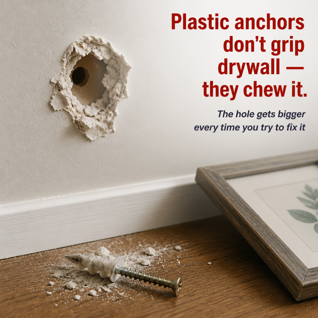 TitanFixx — Hammer-In Steel Anchors That Grip Drywall From the Back