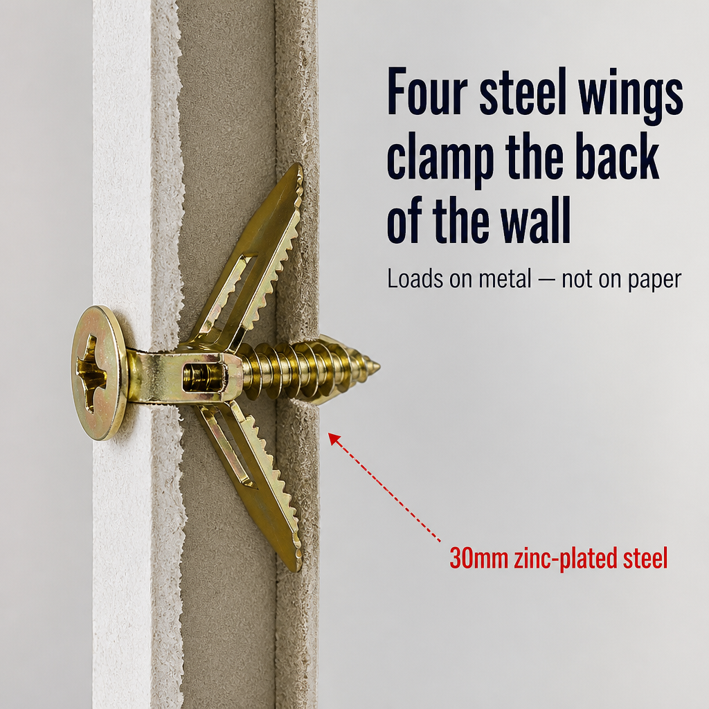 TitanFixx — Hammer-In Steel Anchors That Grip Drywall From the Back
