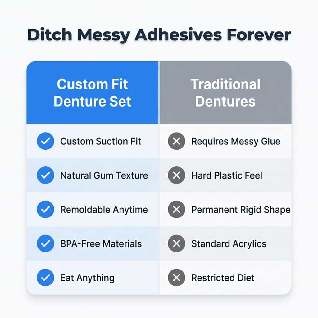 Custom Fit Denture Set - Adhesive-free comfort