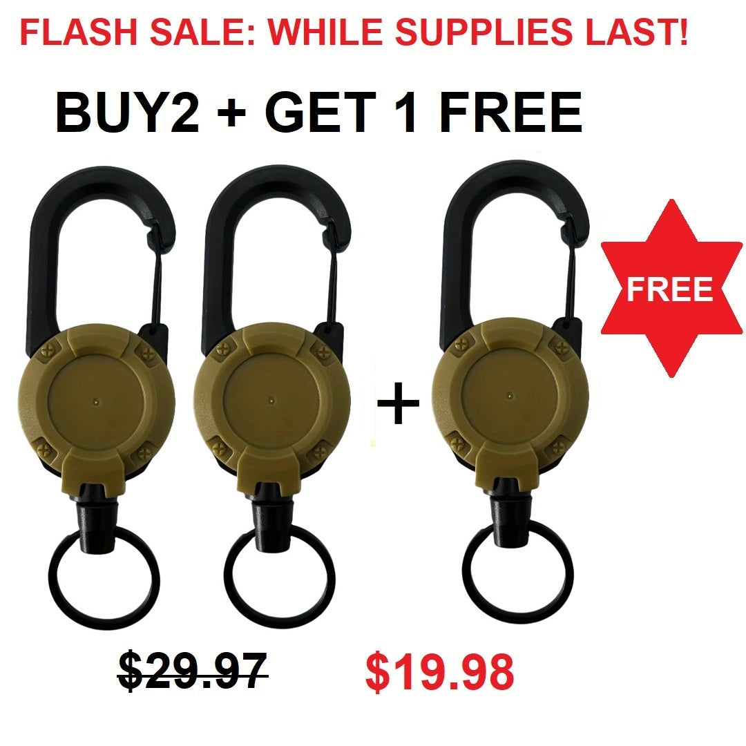 Durable Keychain with Retractable Reel for Keys and ID Cards