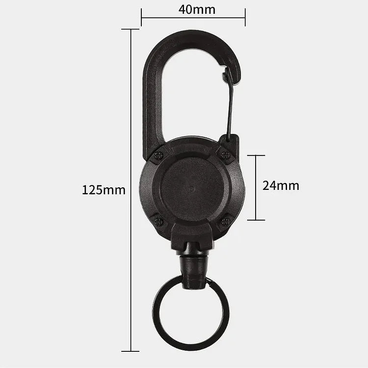 Durable Keychain with Retractable Reel for Keys and ID Cards