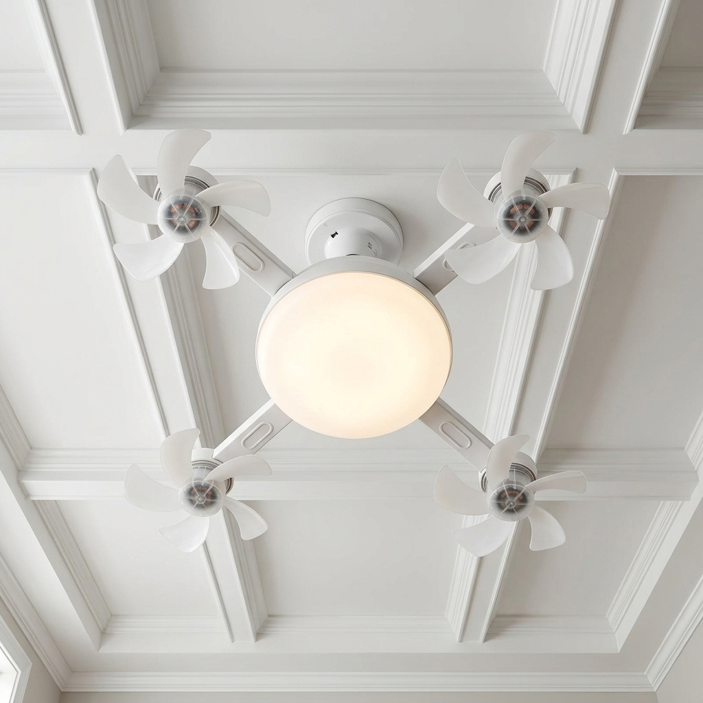 Aerolux™ – 4-Fan LED Ceiling Light for Hot Rooms