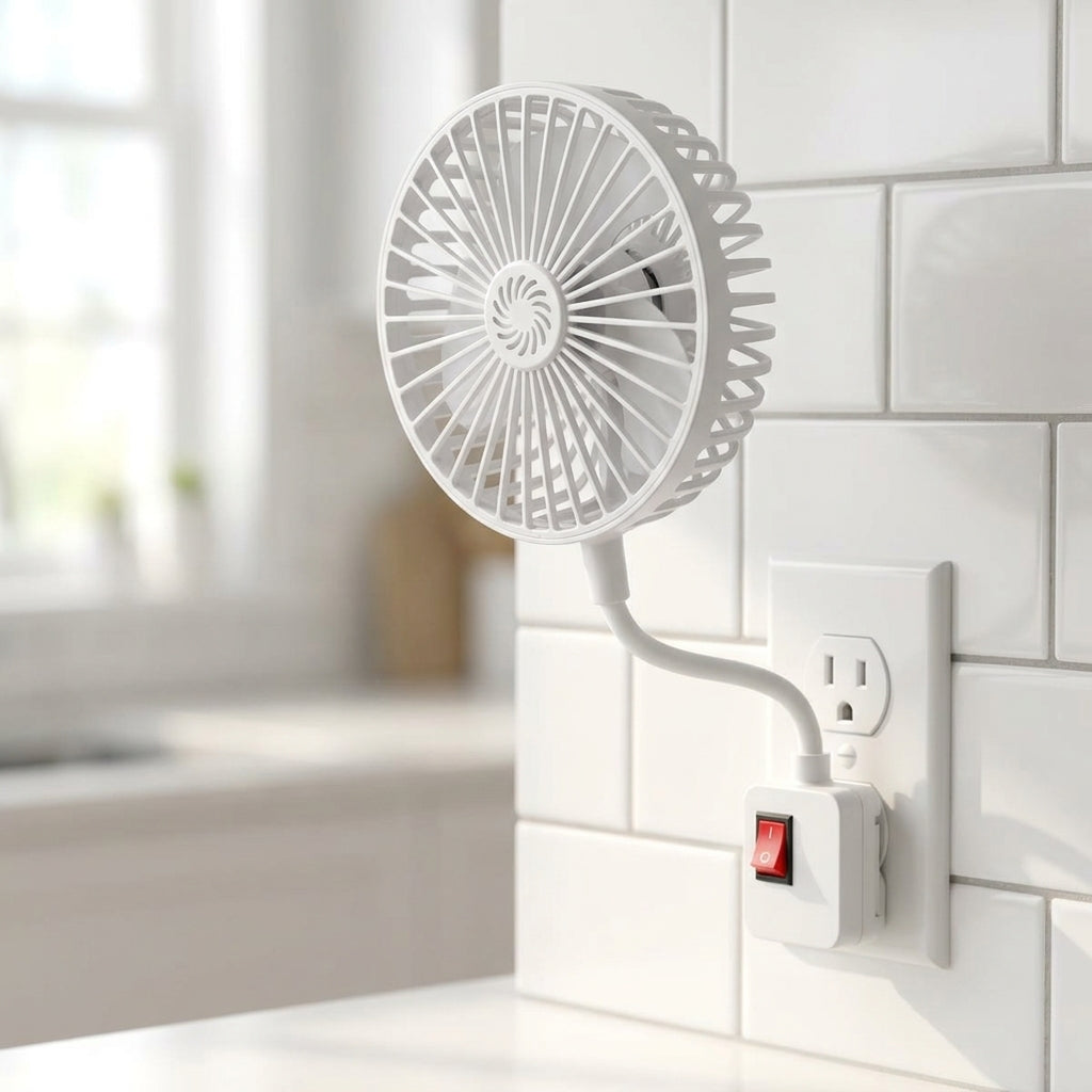 Breezely™ — Plug-In Mini Fan with Flexible Neck
