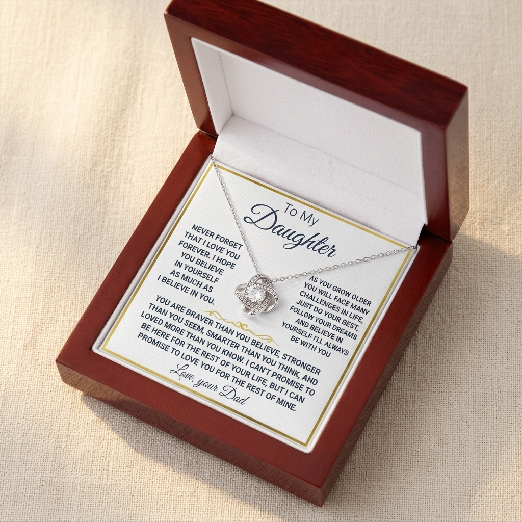 Adoria™ – "To My Daughter" Love Knot Necklace Gift Set