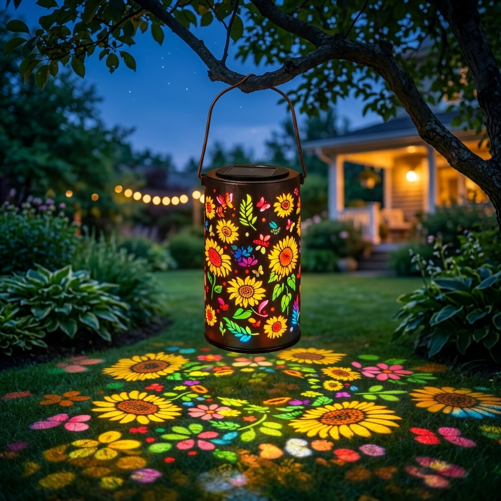 Bloomara™ – Solar Sunflower Lantern with Colorful Light Patterns