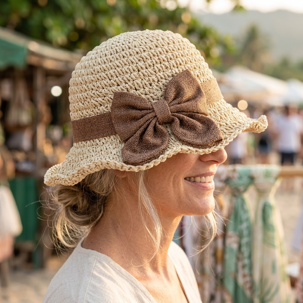 Bellabrim™ – Woven Straw Hat with Bow Detail