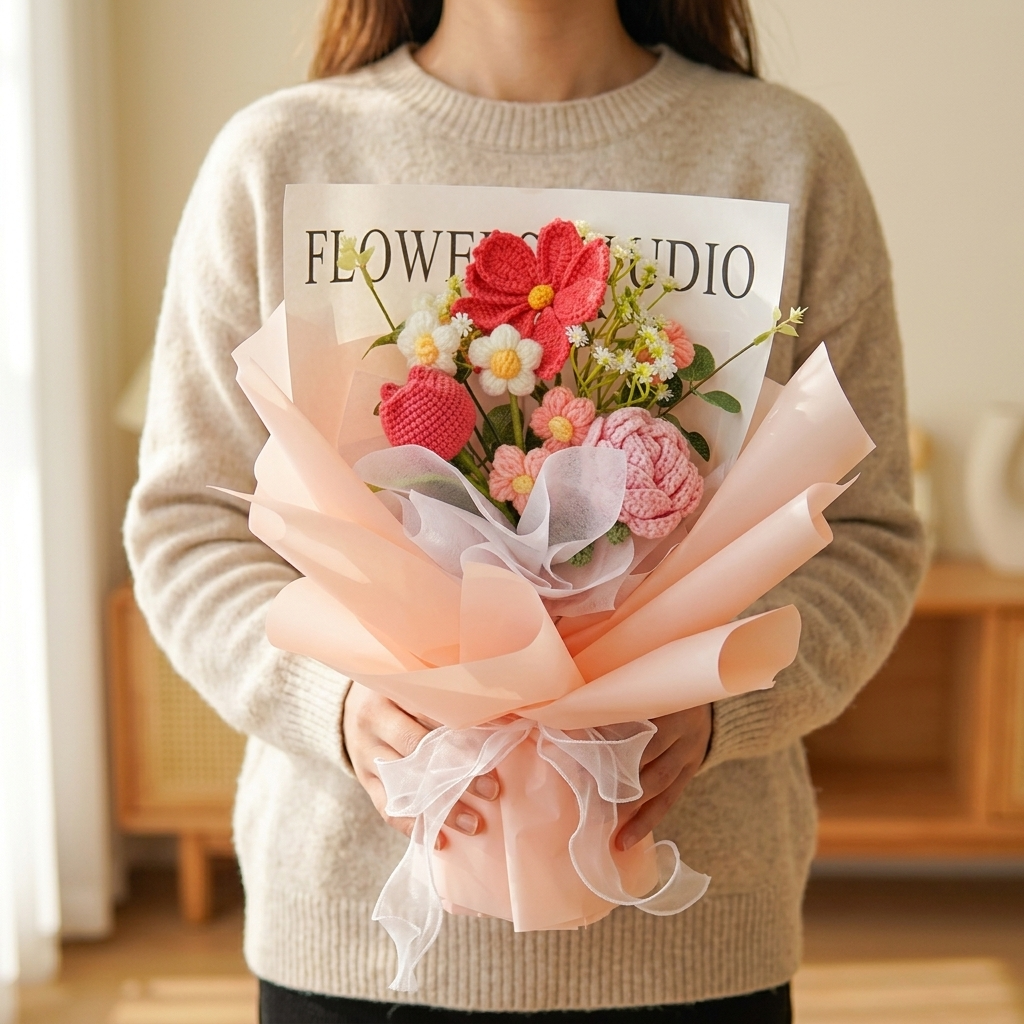 Bloomora™ – Handmade Crochet Flower Bouquet