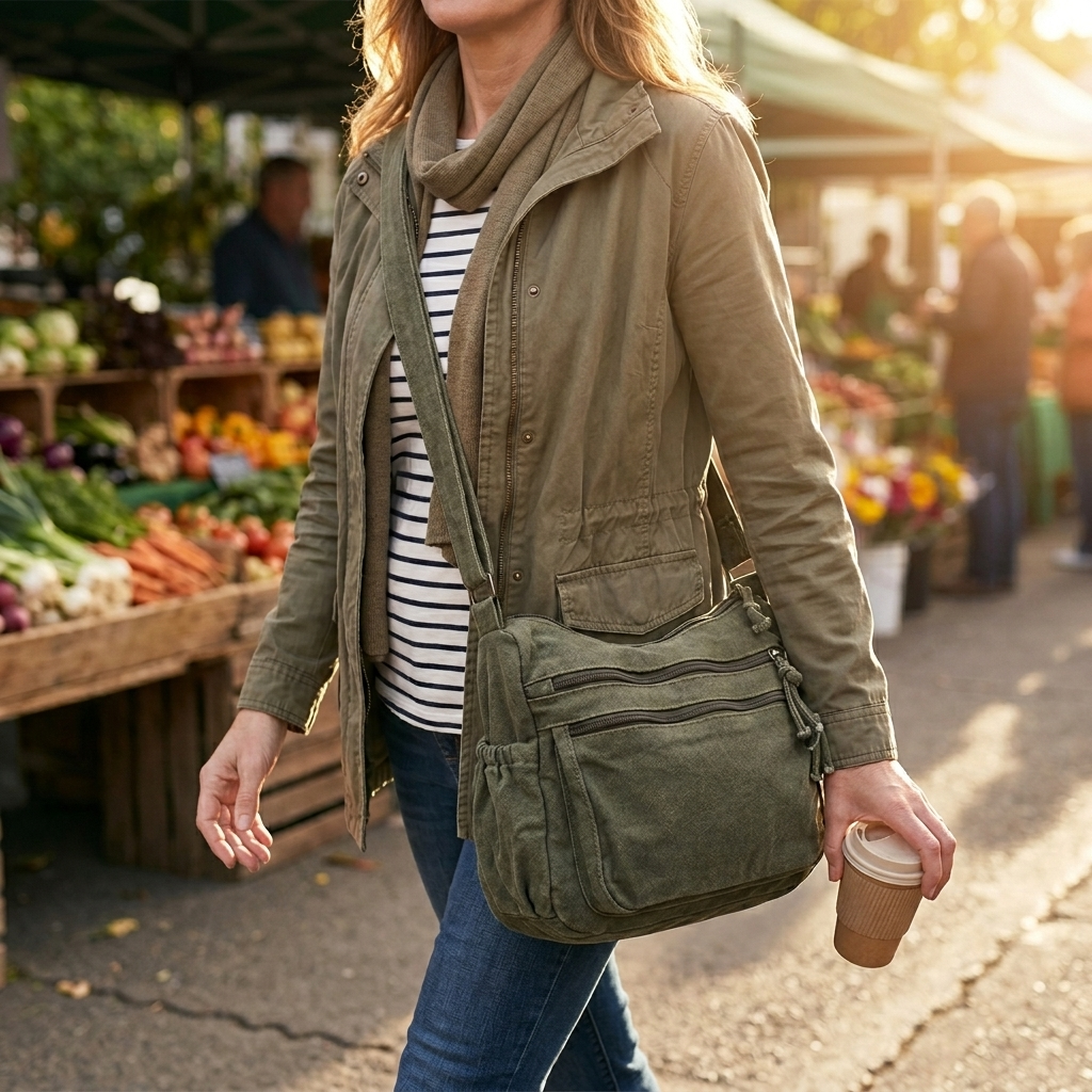 Carvia™ Washed Canvas Everyday Hobo Bag