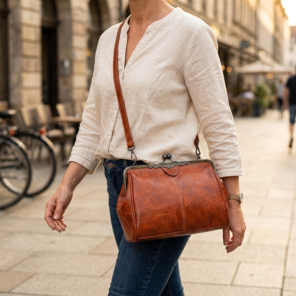 Bellora™ – Vintage Kiss Lock Handbag