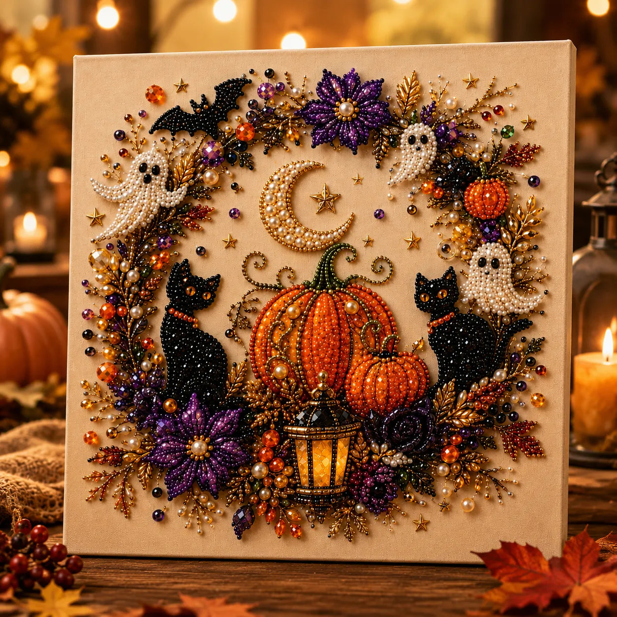 Halloween Pearl Bead Craft Kit for Cozy Wall Art & DIY