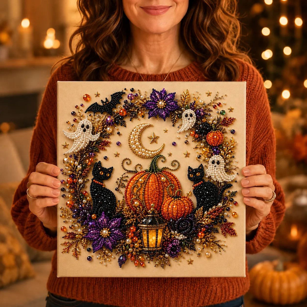Halloween Pearl Bead Craft Kit for Cozy Wall Art & DIY