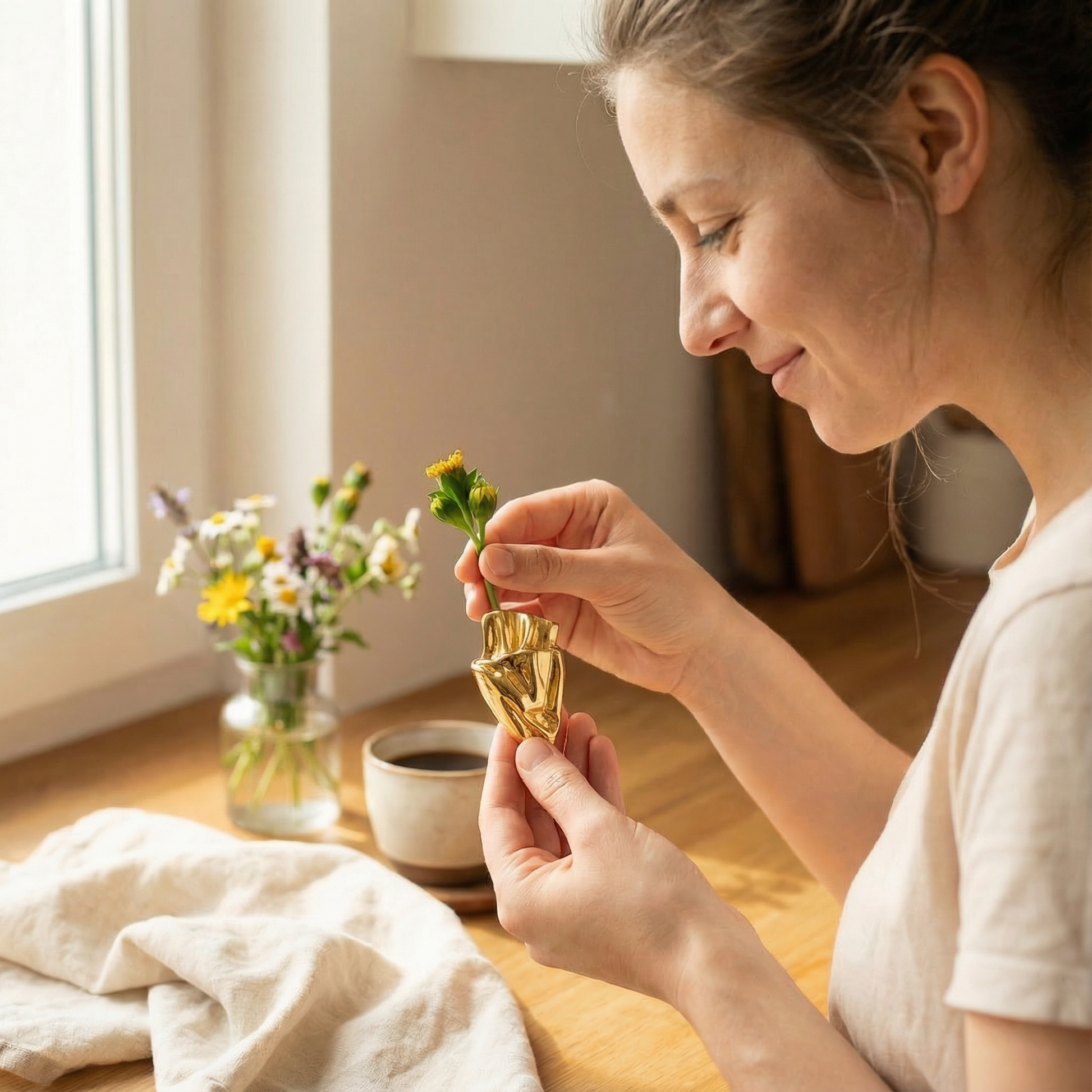 Wearable Flower Vase Brooch Pin for Fresh & Dried Stems