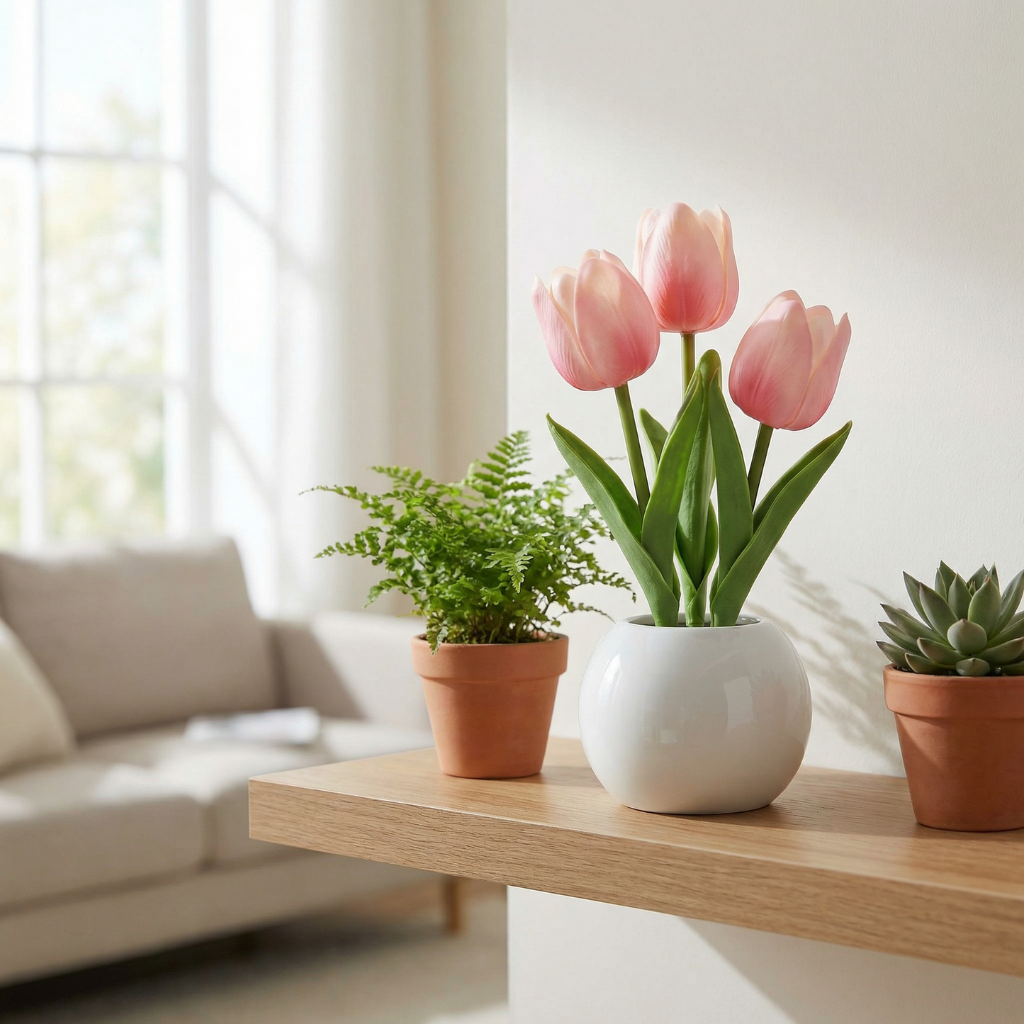 Bloomora™ – LED Tulip Lamp with Ceramic Vase