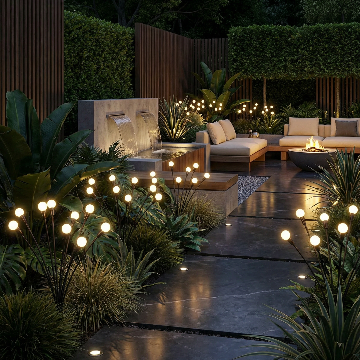 Solar Swaying Garden Lights for Pathway & Yard Decor