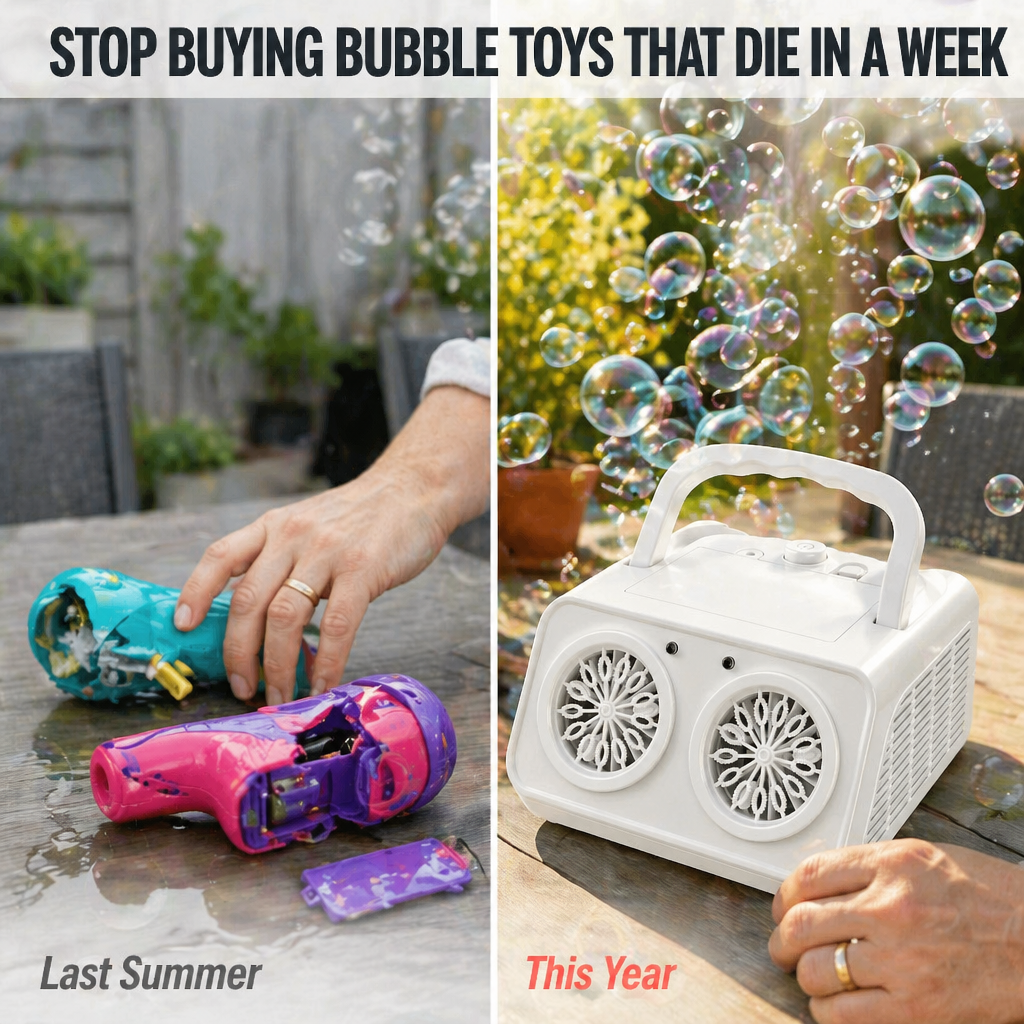 BubblyRush™ — Flood Any Backyard Party With a Twin-Disc Bubble Storm