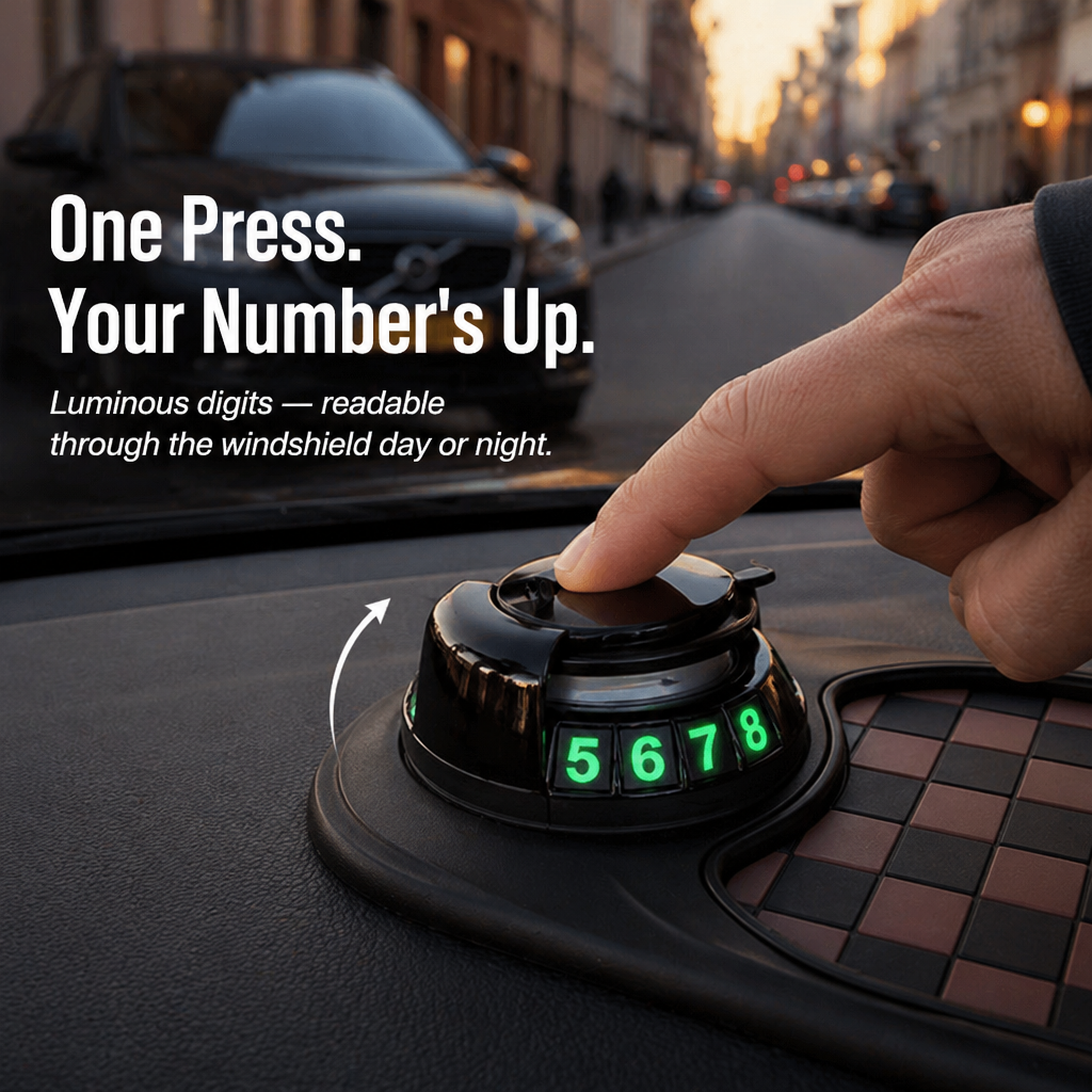 GripNest™ — Pin Your Phone, Flash Your Parking Number & Tame the Dashboard in One Pad