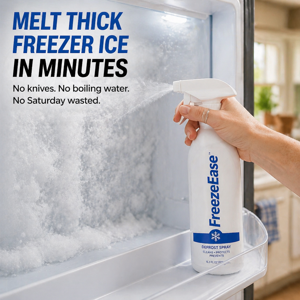 FreezeEase™ — Melt Thick Freezer Ice in Minutes Without Scraping or Scratching