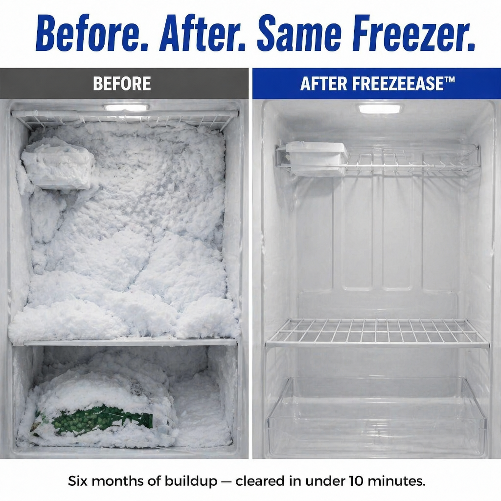 FreezeEase™ — Melt Thick Freezer Ice in Minutes Without Scraping or Scratching