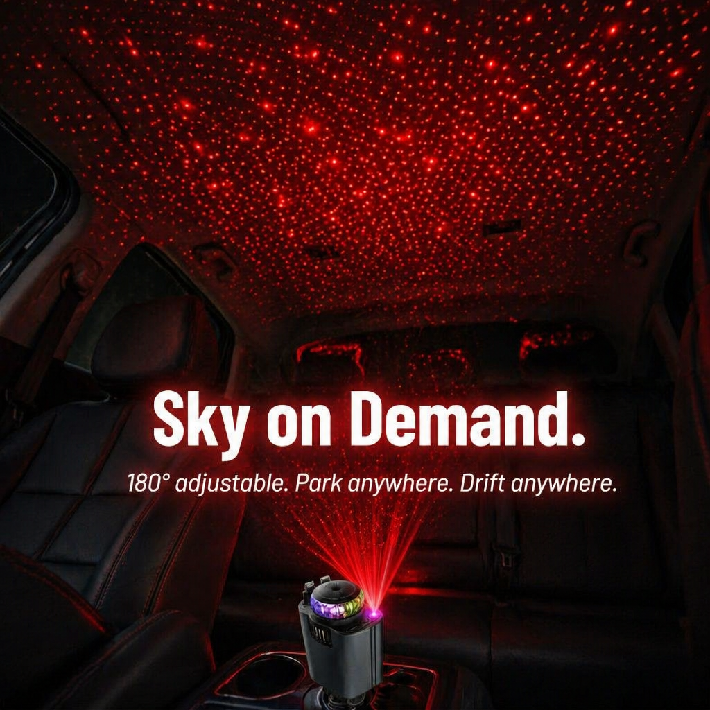 LumiVibe™ — Charge, Scent & Star-Project Your Car From One Plug