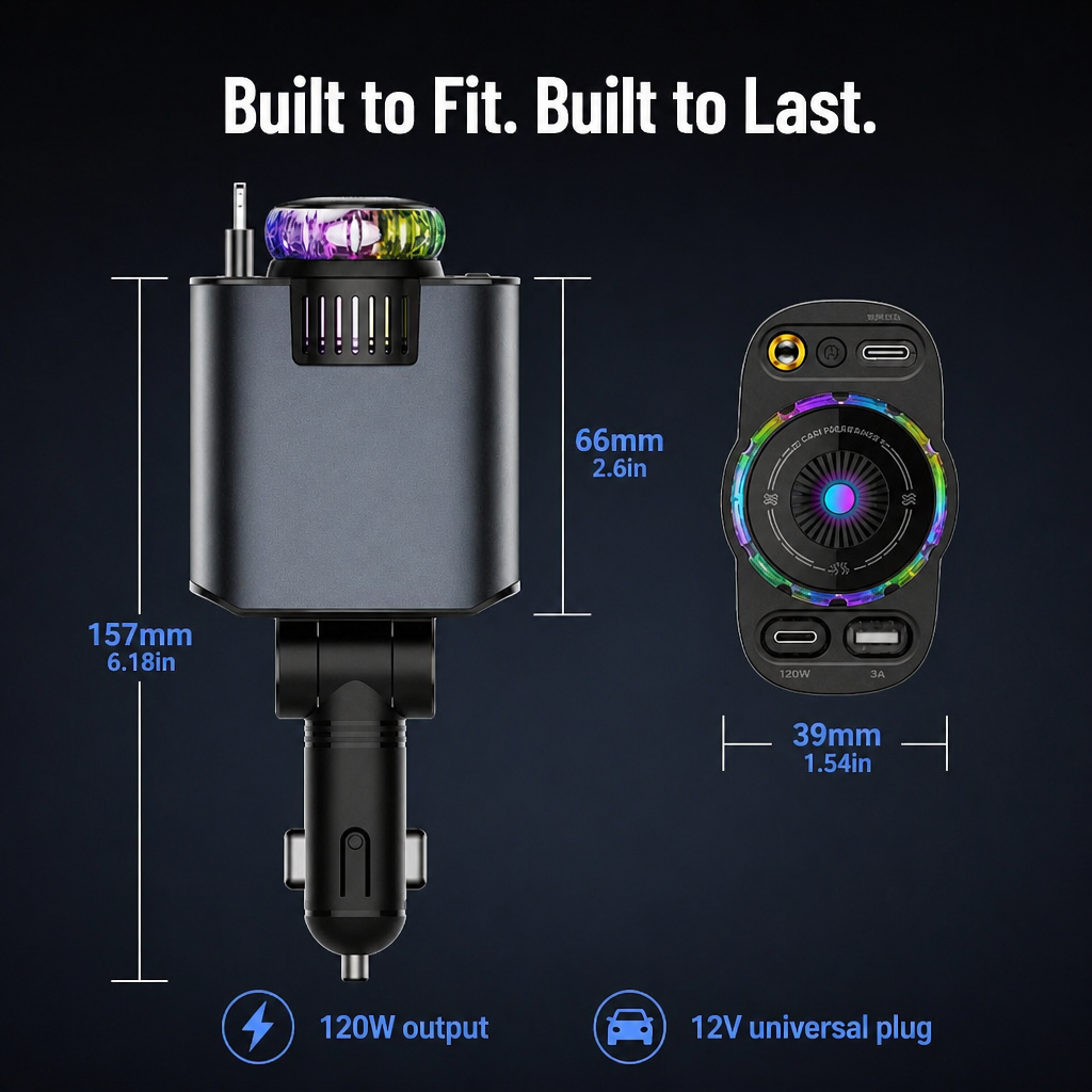 LumiVibe™ — Charge, Scent & Star-Project Your Car From One Plug