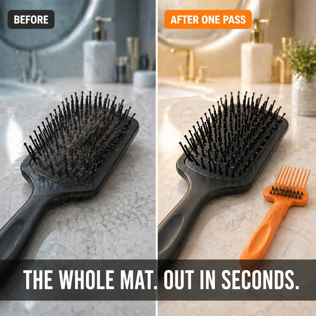 BrushVibe 2-in-1 Hair Brush Cleaner Tool for Combs & Brushes