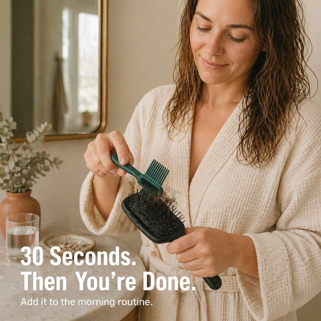 BrushVibe 2-in-1 Hair Brush Cleaner Tool for Combs & Brushes