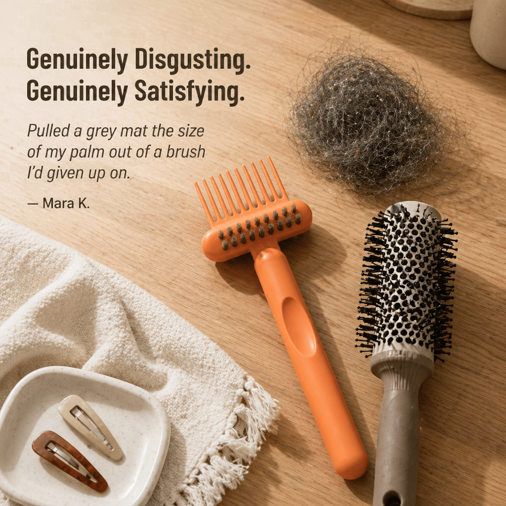 BrushVibe 2-in-1 Hair Brush Cleaner Tool for Combs & Brushes