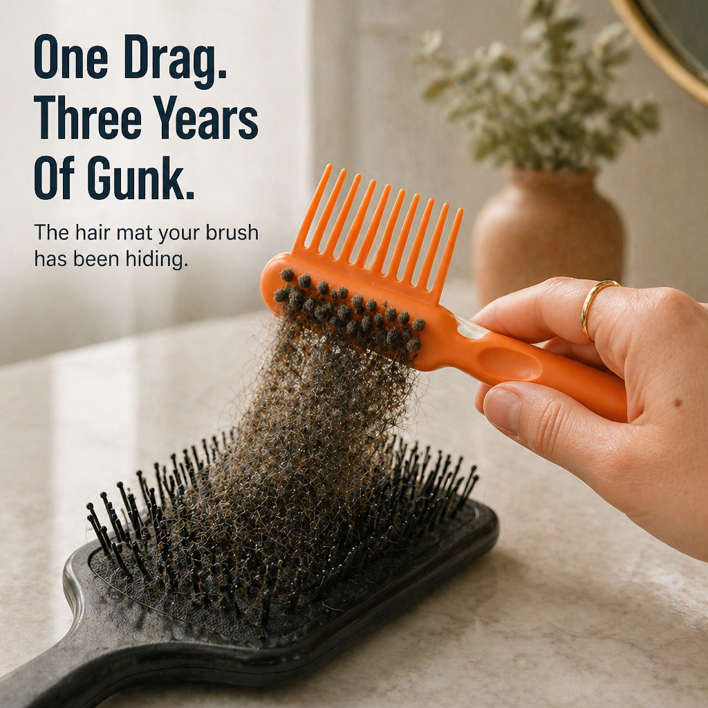 BrushVibe 2-in-1 Hair Brush Cleaner Tool for Combs & Brushes