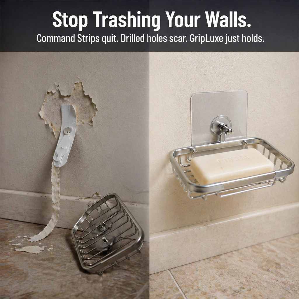 GripLuxe™ ClearHooks — Instantly Hang Heavy, Damage-Free, and Disappear Into Your Walls